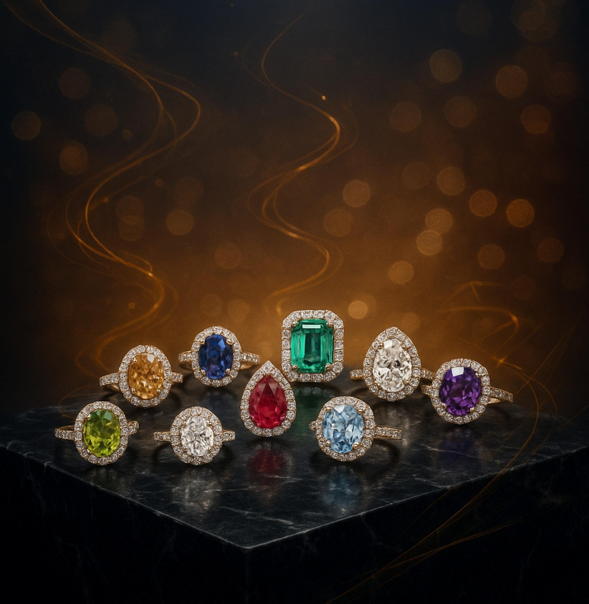 Exquisite gemstone rings collection